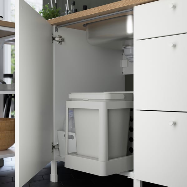ENHET bc f sink/door, white, 60x62x75 cm