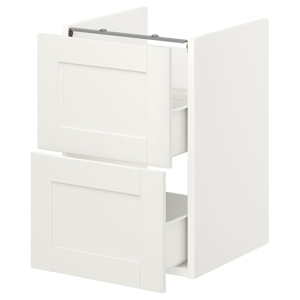 ENHET base cb f washbasin w 2 drawers, white/white frame