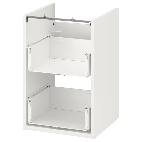 ENHET base cb f washbasin w 2 drawers, white, 40x40x60 cm