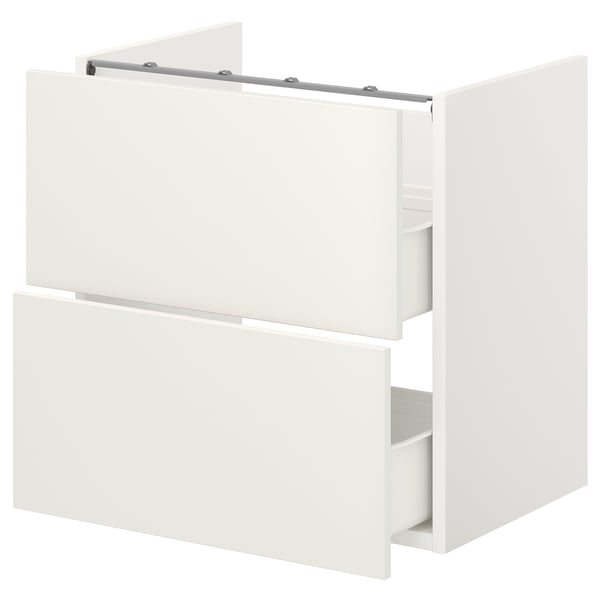 ENHET base cb f washbasin w 2 drawers, white, 60x42x60 cm