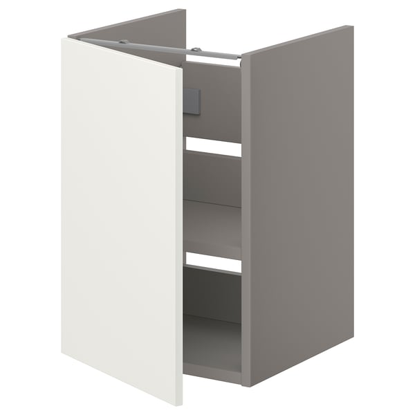ENHET bs cb f wb w shlf/door, grey/white, 40x60x42 cm