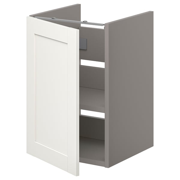 ENHET - ENHET Bs cb f wb w shlf/door, grey/white frame, 40x42x60 cm