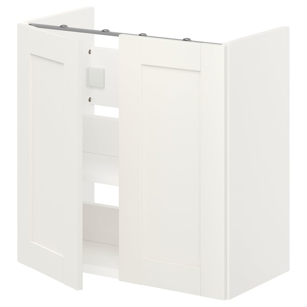 ENHET - ENHET Bs cb f wb w shlf/doors, white/white frame, 60x32x60 cm