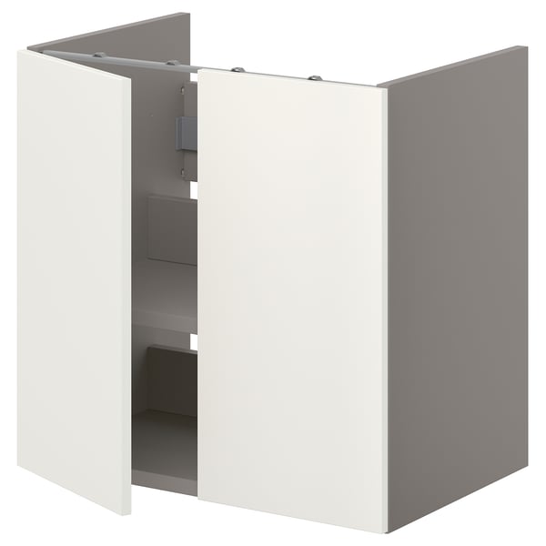 ENHET - ENHET Bs cb f wb w shlf/doors, grey/white, 60x42x60 cm