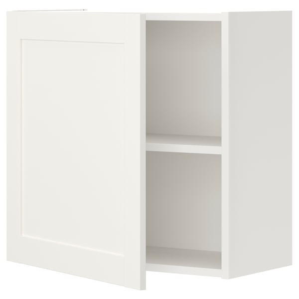 ENHET - ENHET Wall cb w 1 shlf/door, white/white frame, 60x32x60 cm