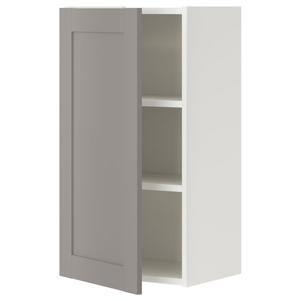 ENHET - ENHET Wall cb w 2 shlvs/door, white/grey frame, 40x32x75 cm