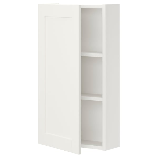 ENHET - ENHET Wall cb w 2 shlvs/door, white/white frame, 40x17x75 cm
