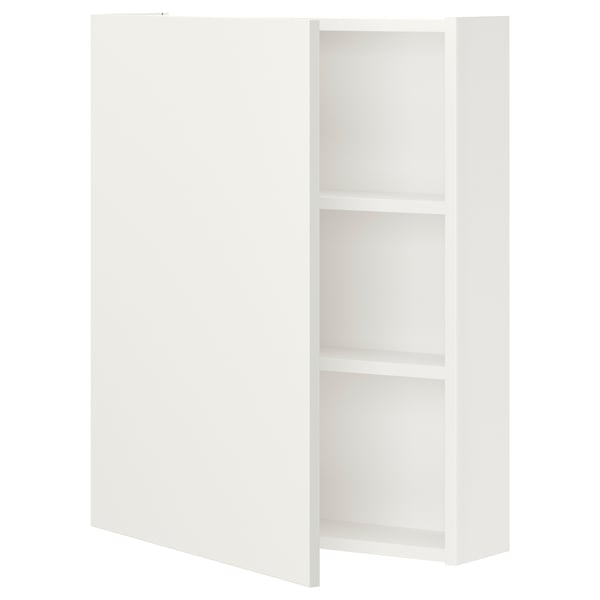 ENHET - ENHET Wall cb w 2 shlvs/door, white, 60x17x75 cm