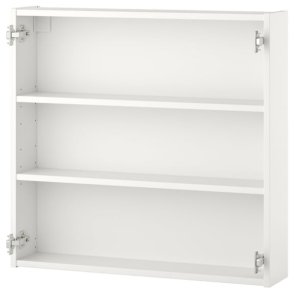 ENHET - Wall cb w 2 shelves, white, 80x15x75 cm