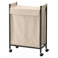 ENHET laundry bag with castors, anthracite, 80 l