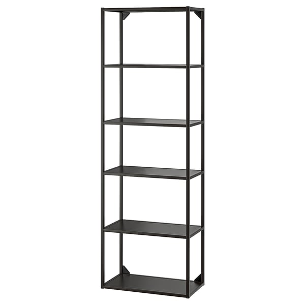ENHET high fr w shelves, anthracite, 60x30x180 cm