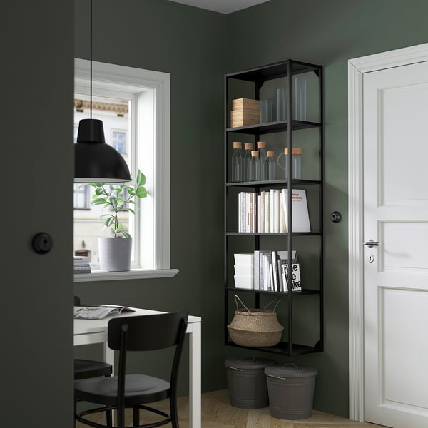 ENHET high fr w shelves, anthracite, 60x30x180 cm
