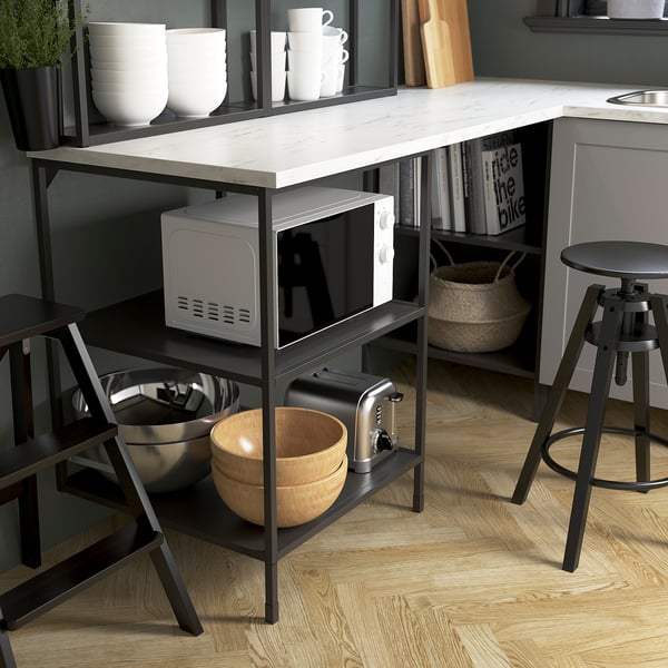 ENHET base fr w shelves, anthracite, 60x60x75 cm