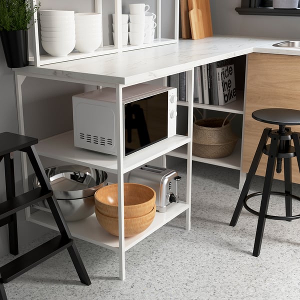 ENHET base fr w shelves, white, 60x60x75 cm