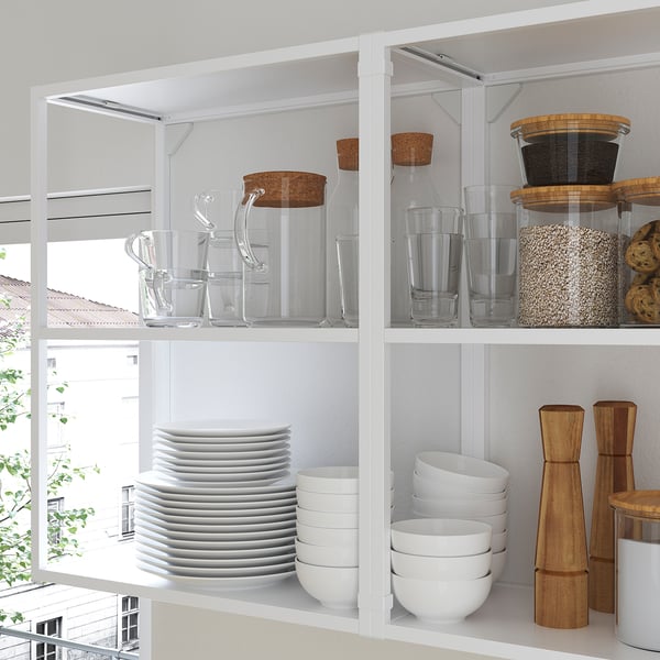 ENHET - ENHET Wall fr w shelves, white, 60x30x75 cm