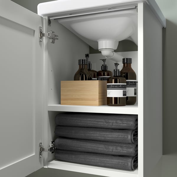ENHET / TVÄLLEN - Washbasin/sink unit/miscelat, white/white frame,44x43x65 cm