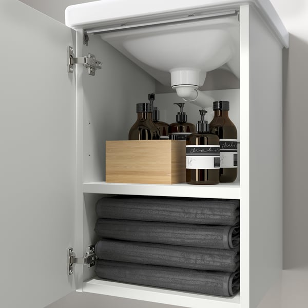 ENHET / TVÄLLEN - Washbasin/sink unit/mixer, white,44x43x65 cm