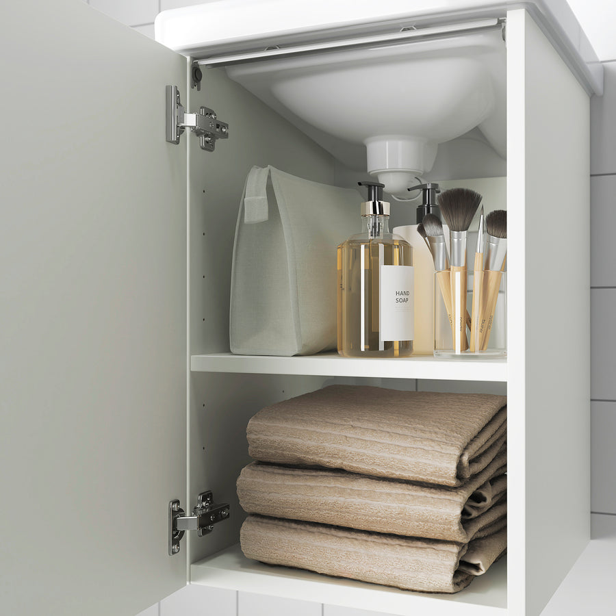 ENHET / TVÄLLEN wash-stnd w door/wash-basin, white, 44x43x65 cm