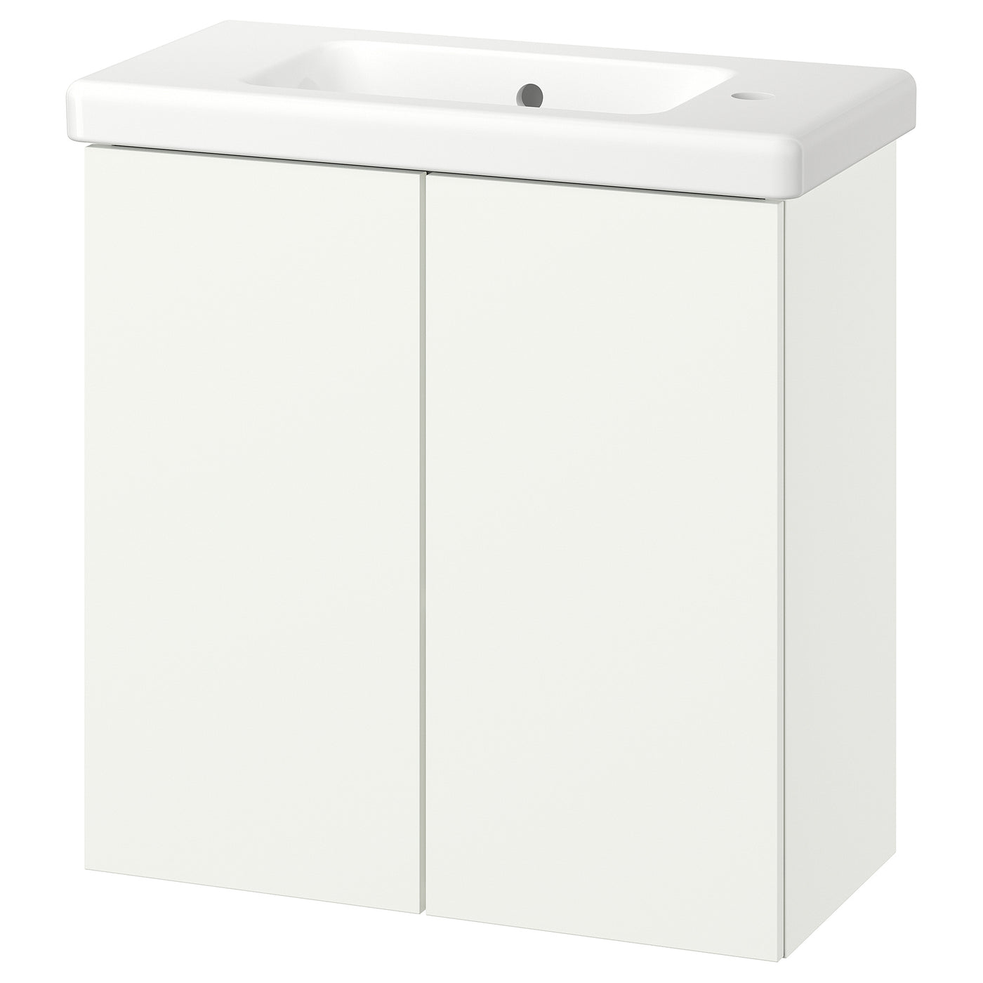 ENHET / TVÄLLEN wash-stnd w doors/wash-basin, white, 64x33x65 cm