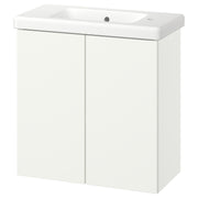 ENHET / TVÄLLEN wash-stnd w doors/wash-basin, white, 64x33x65 cm