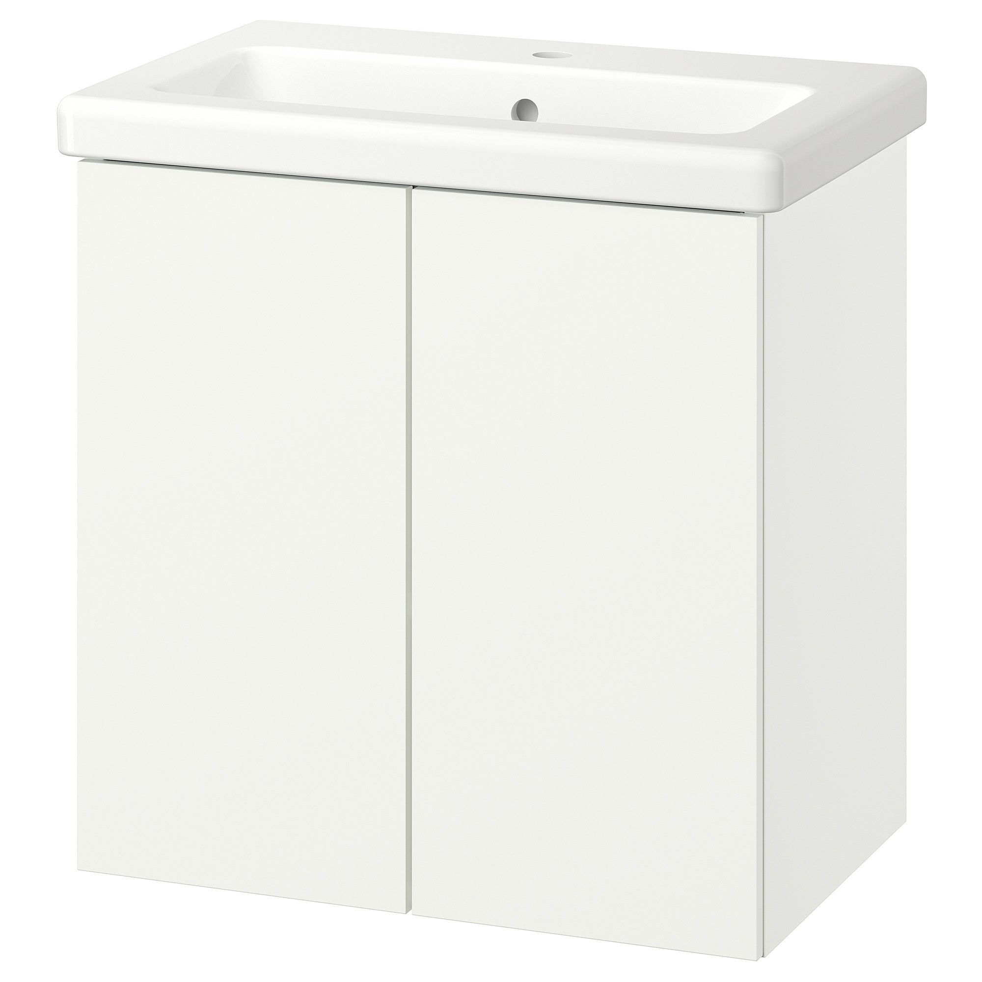ENHET / TVÄLLEN wash-stnd w doors/wash-basin, white, 64x43x65 cm