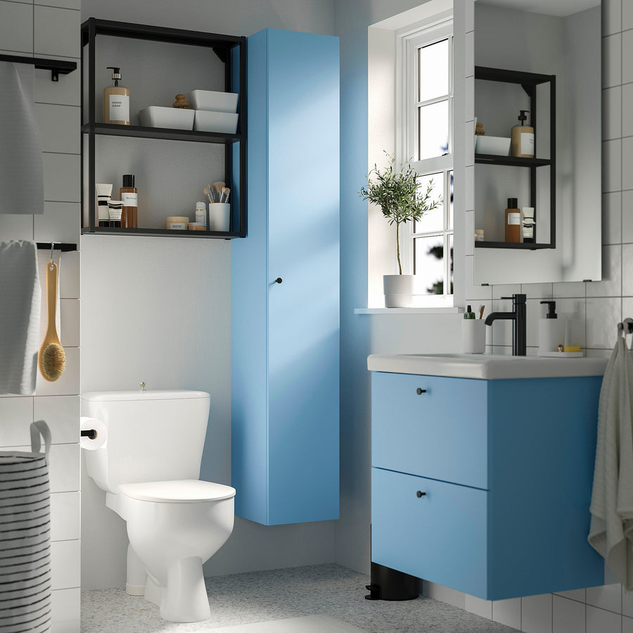 ENHET / TVÄLLEN wash-stnd w drawers/wash-basin, light blue, 64x43x65 cm