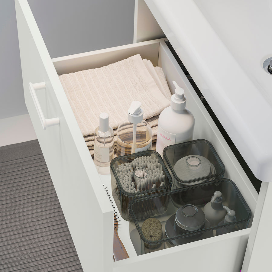 ENHET / TVÄLLEN wash-stnd w drawers/wash-basin, white, 64x43x65 cm