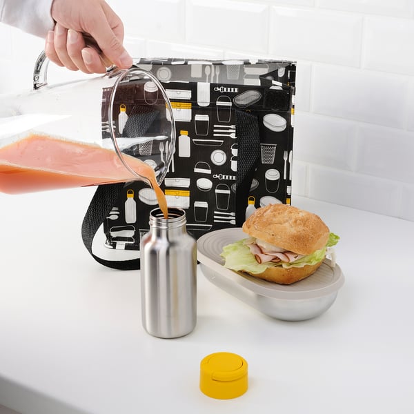 ENKELSPÅRIG water bottle, stainless steel/yellow