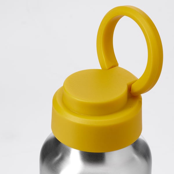 ENKELSPÅRIG water bottle, stainless steel/yellow