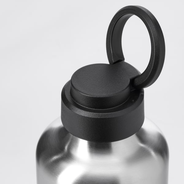 ENKELSPÅRIG - Water bottle, stainless steel/black, 0.7 l