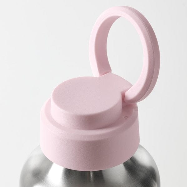 Ikea ENKELSPÅRIG - Water bottle, stainless steel/light pink, 0.5 l