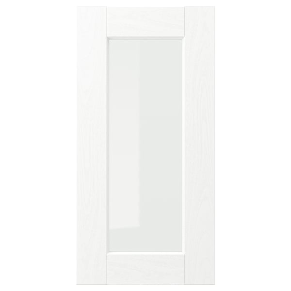 ENKÖPING glass door, white wood effect, 30x60 cm