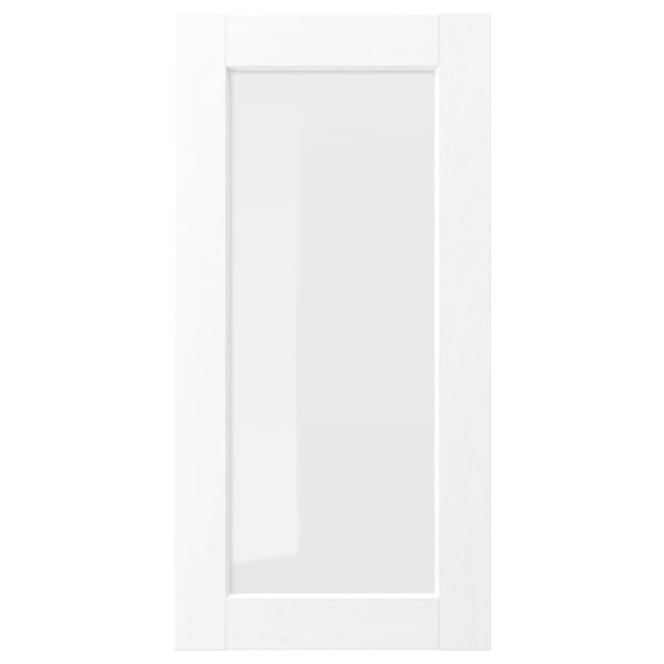 ENKÖPING glass door, white wood effect, 40x80 cm