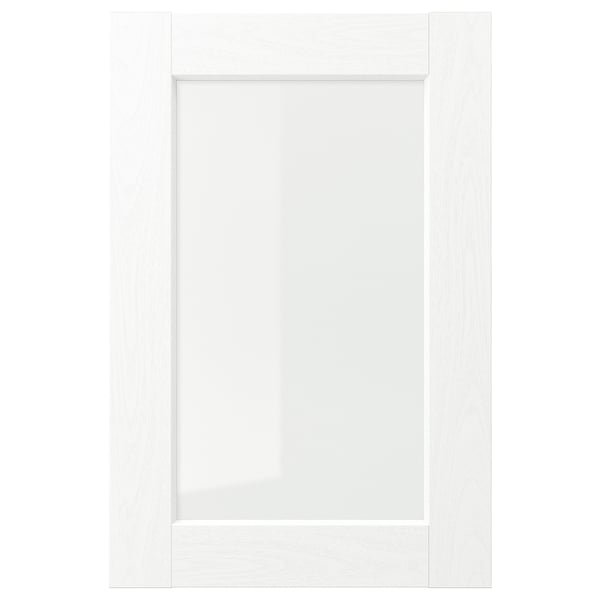 ENKÖPING glass door, white wood effect, 40x60 cm