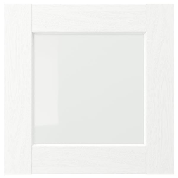 ENKÖPING glass door, white wood effect, 40x40 cm