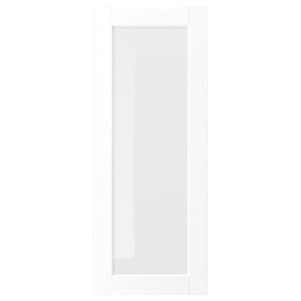 ENKÖPING glass door, white wood effect, 40x100 cm