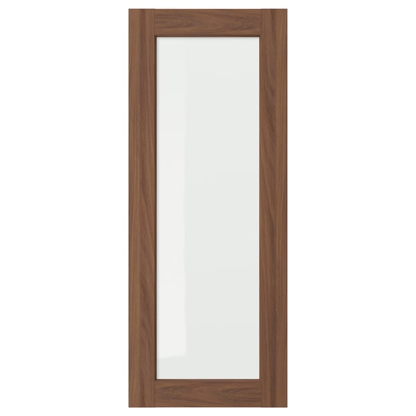 ENKÖPING glass door, brown walnut effect, 40x100 cm