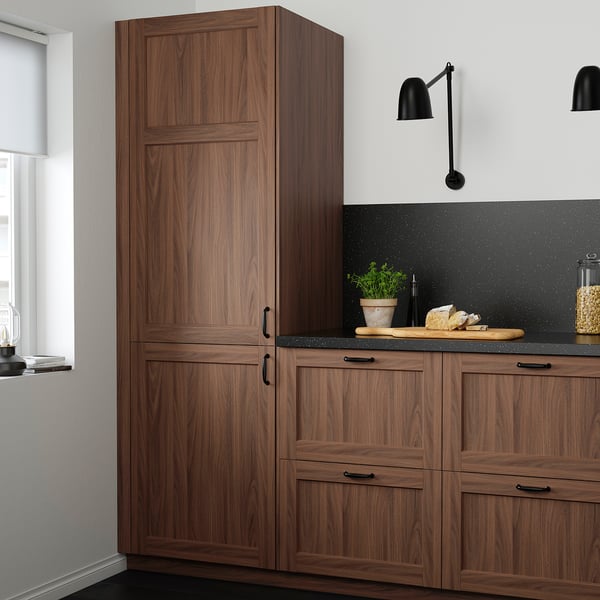 ENKÖPING door, brown walnut effect, 30x80 cm