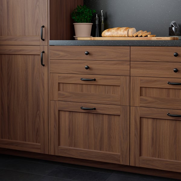 ENKÖPING - Drawer front, brown walnut effect, 40x10 cm