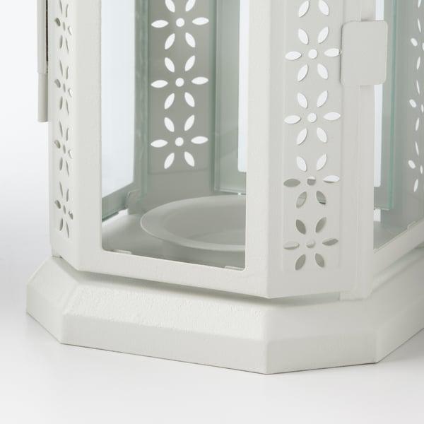 ENRUM - ENRUM Lantern for tealight, in/outdoor, white, 22 cm