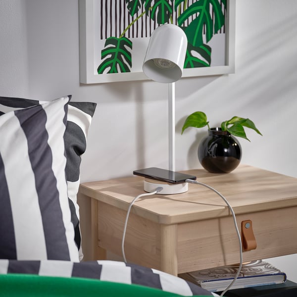 ENSMÄRKE desk lamp, white, 9 cm