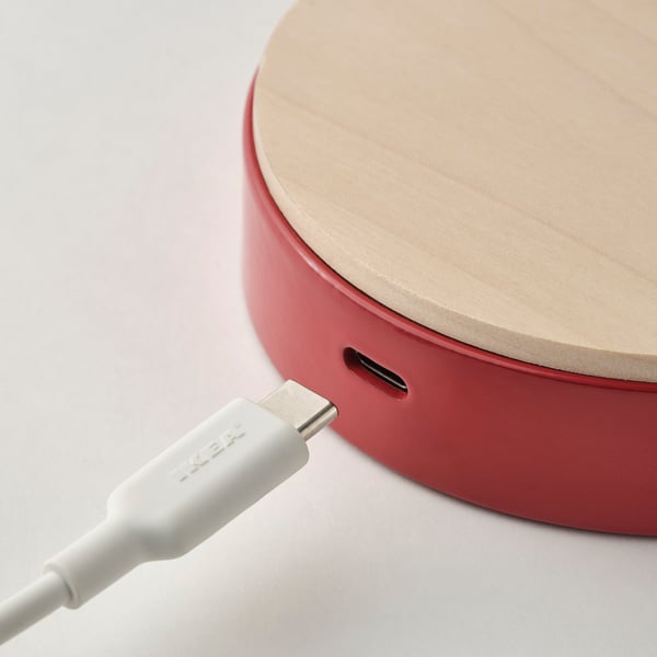 ENSMÄRKE desk lamp, red, 9 cm
