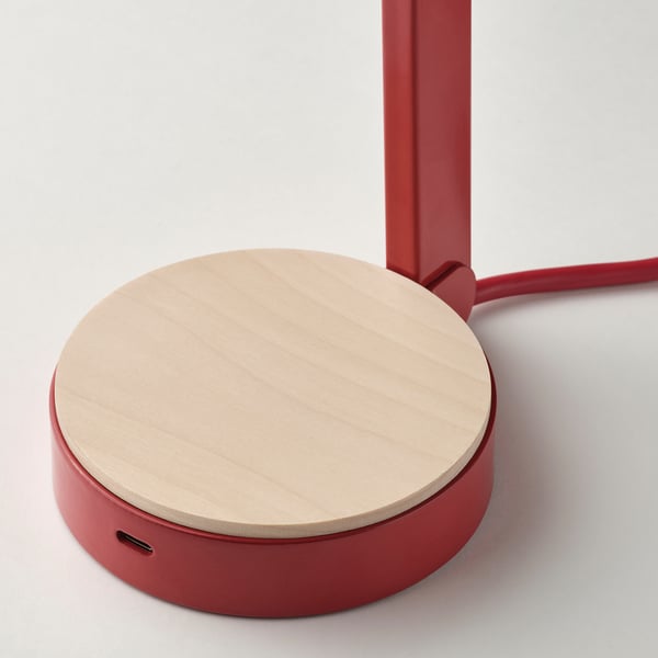 ENSMÄRKE desk lamp, red, 9 cm