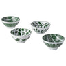 ENTUSIASM bowl, patterned/green, 12 cm, 4 pack