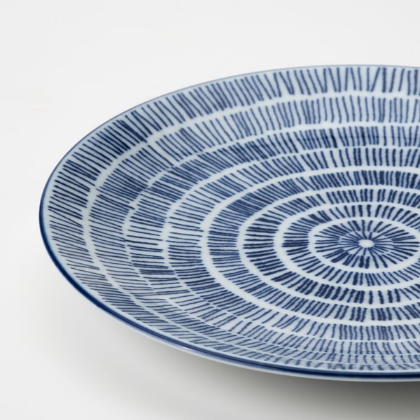 ENTUSIASM side plate, patterned/blue, 18 cm, 4 pack