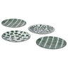 ENTUSIASM side plate, patterned/green, 18 cm, 4 pack
