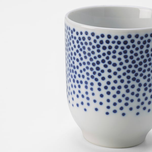 ENTUSIASM mug, patterned/blue, 22 cl, 4 pack