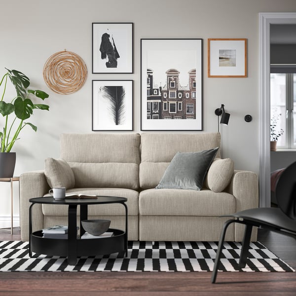 ESKILSTUNA 2-seat sofa, Hillared beige, 190x100x109 cm