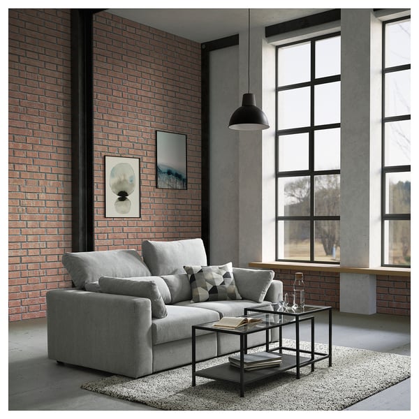 ESKILSTUNA 2-seat sofa, Tallmyra white/black, 190x100x109 cm