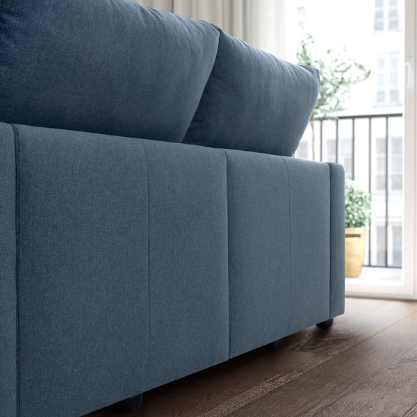 ESKILSTUNA 3-seat sofa with chaise longue, Gunnared blue, 225x5x162 cm